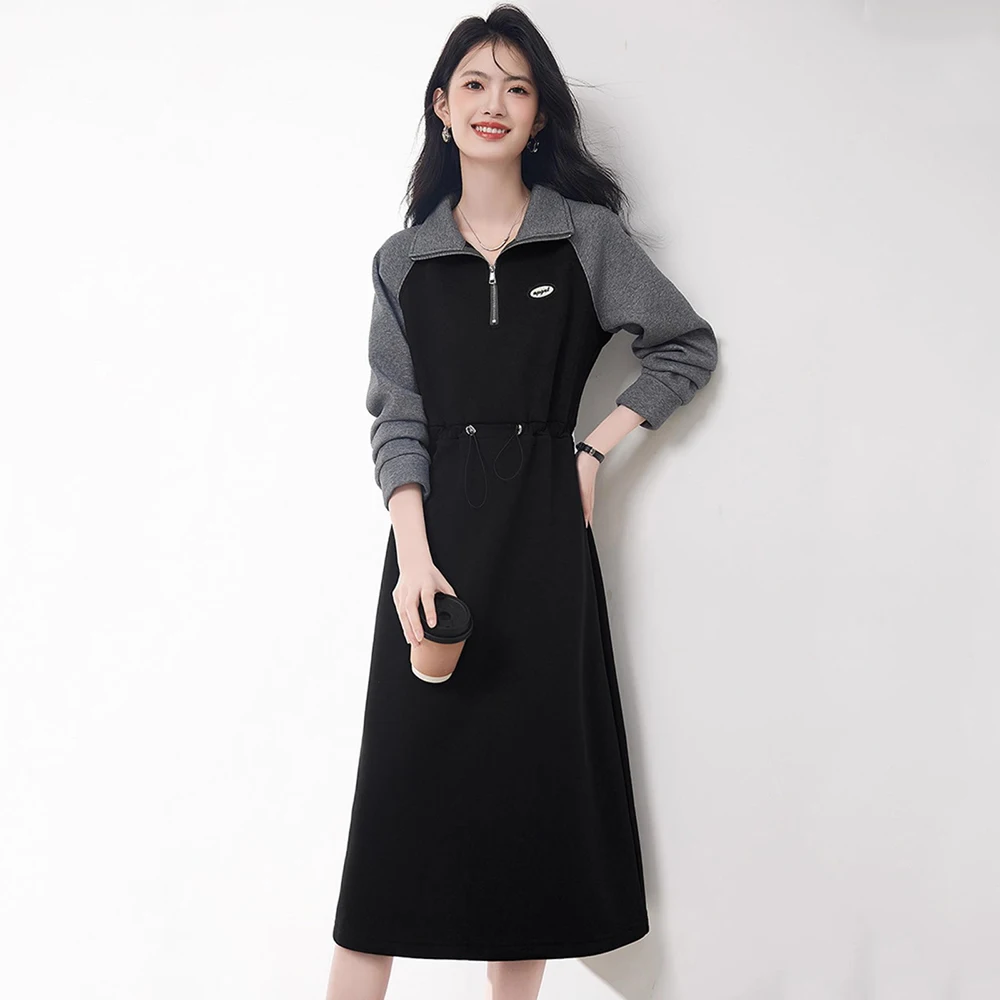 New Women Spring Autumn Casual Dress Fashion Turn-down Collar Stretch Waist Loose Dress Simplicity Easy match Sweatshirt Dress
New Women Spring Autumn Casual Dress Fashion Turn-down Collar Stretch Waist Loose Dress Simplicity Easy match Sweatshirt Dress