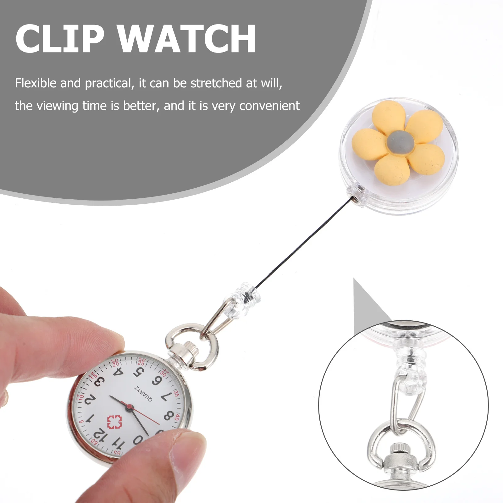 2Pcs Nurse Watch Clip-on Hanging Quartz Movement Large Arabic Markers Accurate Timekeeping Stylish Pocket Watch
2Pcs Nurse Watch Clip-on Hanging Quartz Movement Large Arabic Markers Accurate Timekeeping Stylish Pocket Watch