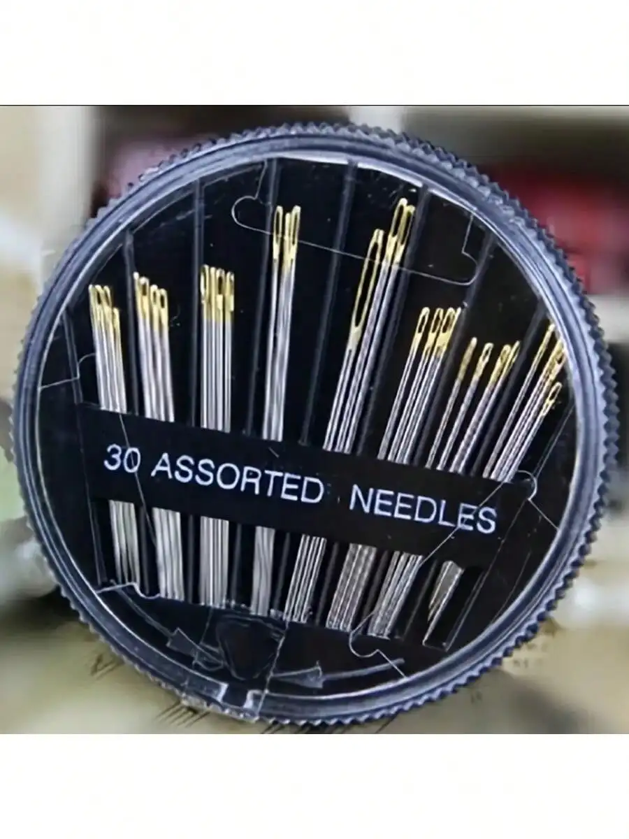 30pcs Gold Tail Needles, With Black Storage Box, Suitable For Clothing And Home Sewing, Random Style Delivery
30pcs Gold Tail Needles, With Black Storage Box, Suitable For Clothing And Home Sewing, Random Style Delivery