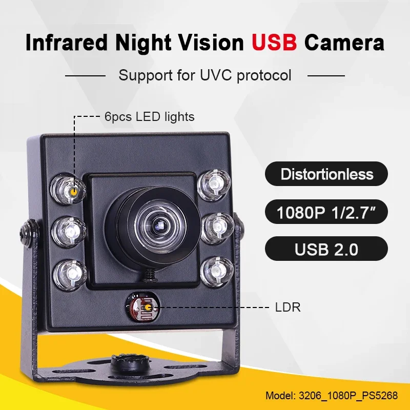 New 3206 1080P PS5268 Mini USB Android Industrial Camera Modules 3.6mm 85Degrees IR850 Distortionless Infrared Night Vision Face
New 3206 1080P PS5268 Mini USB Android Industrial Camera Modules 3.6mm 85Degrees IR850 Distortionless Infrared Night Vision Face