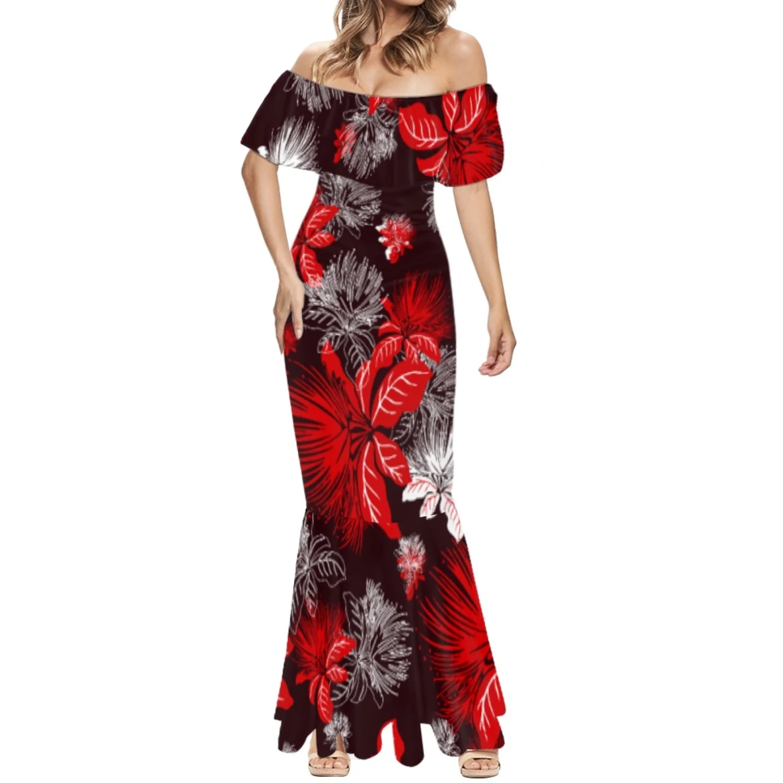Stylish Strapless Women's Wear Strapless Suits Parties And Formal Occasions Summer Hibiscus Print Samoa Elegant Party Dress
Stylish Strapless Women's Wear Strapless Suits Parties And Formal Occasions Summer Hibiscus Print Samoa Elegant Party Dress