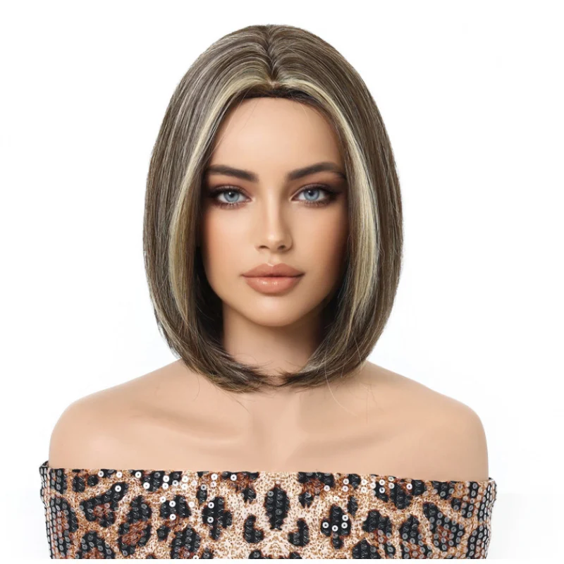 Straight Bob Brown Blonde Highlight Mix Synthetic Wig Women Soft Natural Daily
Straight Bob Brown Blonde Highlight Mix Synthetic Wig Women Soft Natural Daily