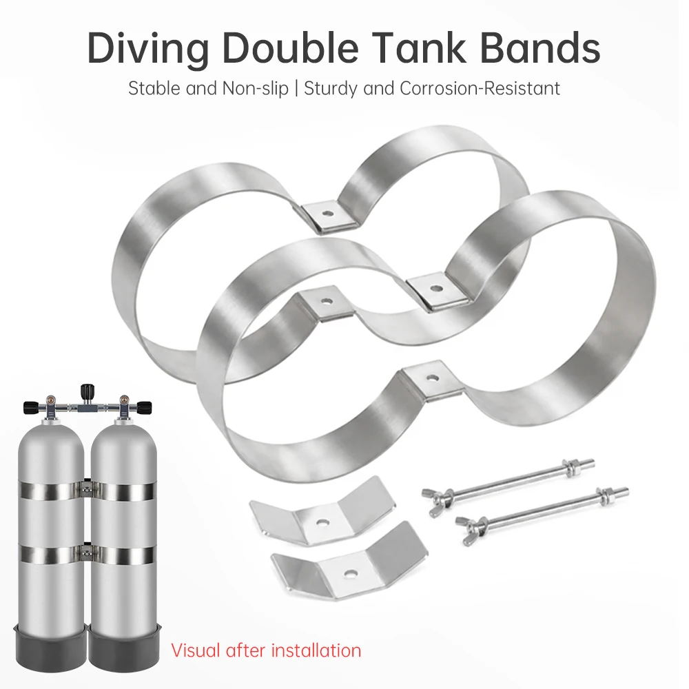 Dideep 316 Stainless Steel Twin Cylinder Band Set for Scuba Diving Doubles for Technical Diving,Diving double-tank Fixation Ring
Dideep 316 Stainless Steel Twin Cylinder Band Set for Scuba Diving Doubles for Technical Diving,Diving double-tank Fixation Ring