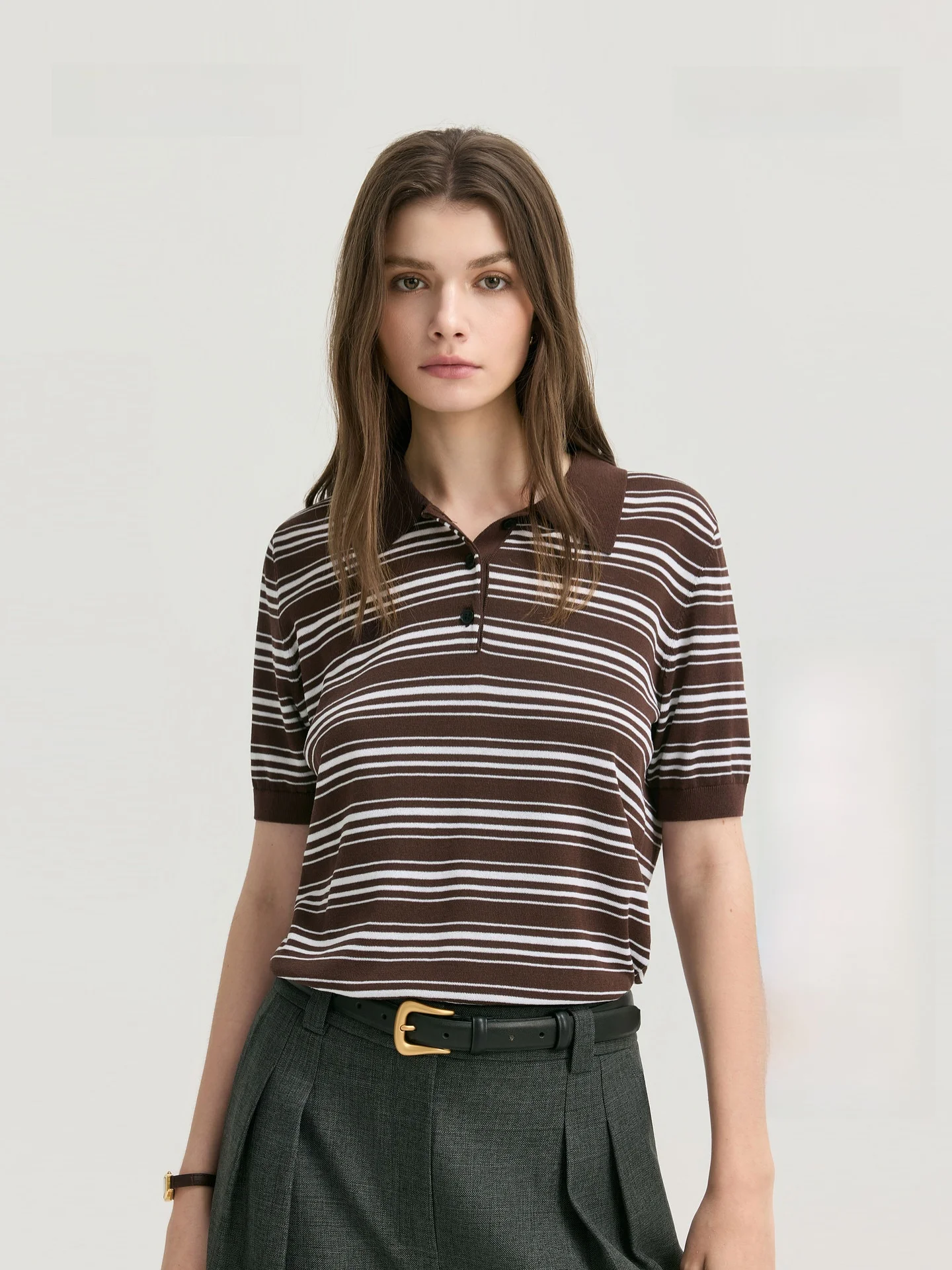 PRICH Casual Neck Striped Short Sleeve Knitted Shirt Women's Fashion Retro College Style Summer New Leisure Top Cotton
PRICH Casual Neck Striped Short Sleeve Knitted Shirt Women's Fashion Retro College Style Summer New Leisure Top Cotton