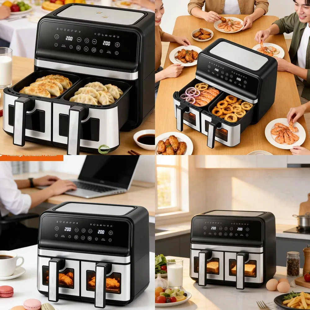 Easy Monitoring Visual Window Easy to Clean Multifunctional Large Capacity Double Chamber Air Fryer
Easy Monitoring Visual Window Easy to Clean Multifunctional Large Capacity Double Chamber Air Fryer