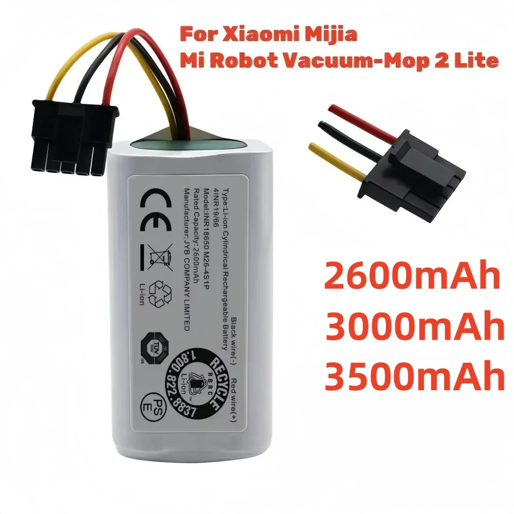 New 14.4V 2600mAh/3000mAh/3500mAh Battery for Xiaomi Mi Robot Vacuum Mop 2 Lite MJSTL Vacuum Cleaner
New 14.4V 2600mAh/3000mAh/3500mAh Battery for Xiaomi Mi Robot Vacuum Mop 2 Lite MJSTL Vacuum Cleaner
