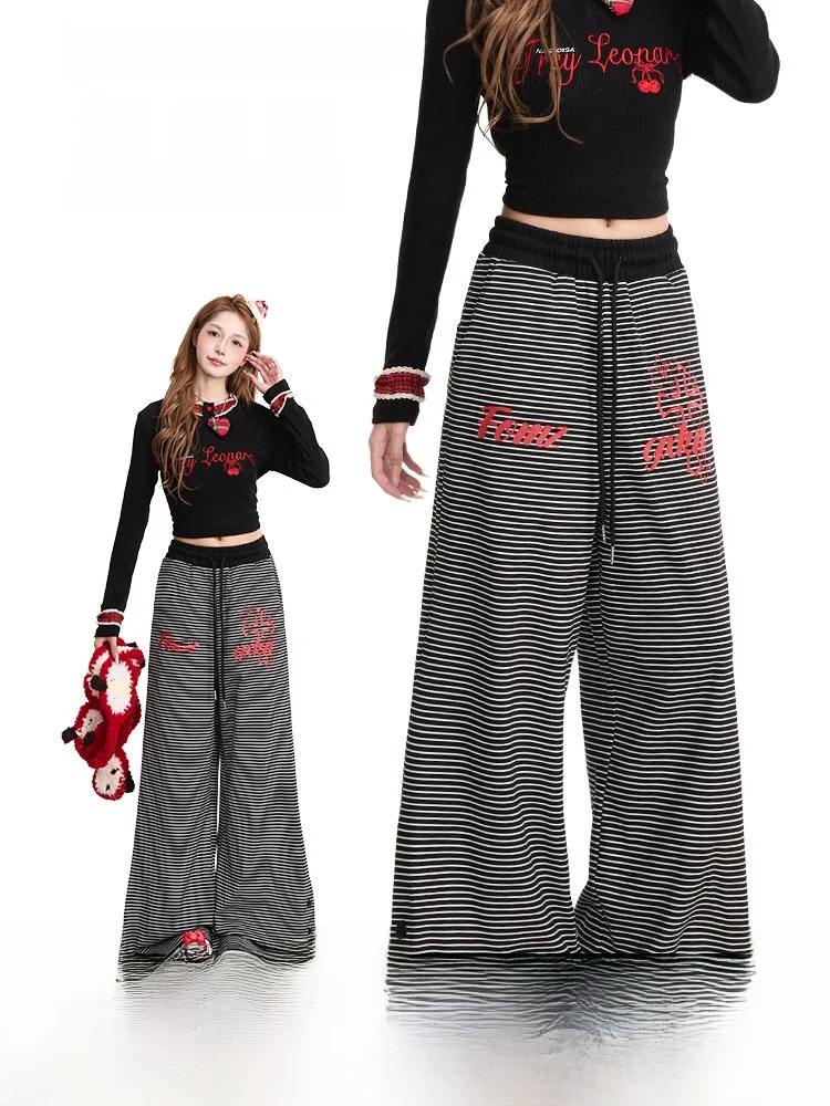 NERESUM American Letter Print Striped Loose Casual Wide Leg Pants Women's Autumn New Style Comfortable Breathable Long Trousers
NERESUM American Letter Print Striped Loose Casual Wide Leg Pants Women's Autumn New Style Comfortable Breathable Long Trousers