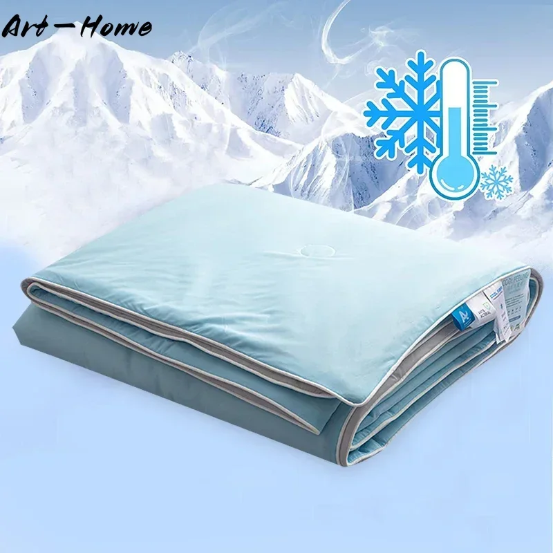 Cooling Comforter Queen Cold Touch Fabric Absorbs Body Heat Double-Sided Cool Design Soft Fluffy Cooling Blanket for NightSweats
Cooling Comforter Queen Cold Touch Fabric Absorbs Body Heat Double-Sided Cool Design Soft Fluffy Cooling Blanket for NightSweats