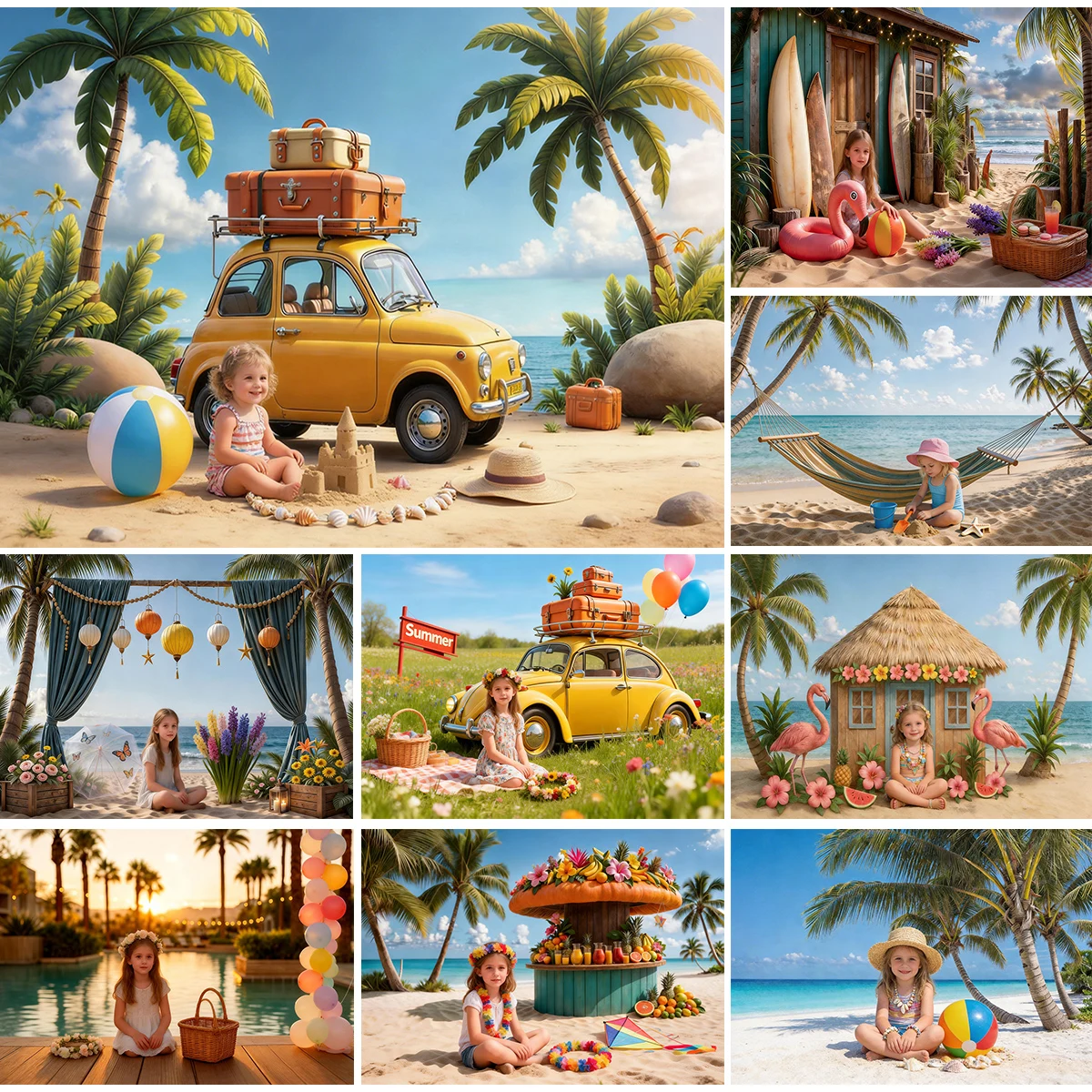 Summer Seaside with Palm Tree Backdrop Beach Vacation Kids Baby Cake Smash Photography Props Child Adult Birthday Backgrounds
Summer Seaside with Palm Tree Backdrop Beach Vacation Kids Baby Cake Smash Photography Props Child Adult Birthday Backgrounds