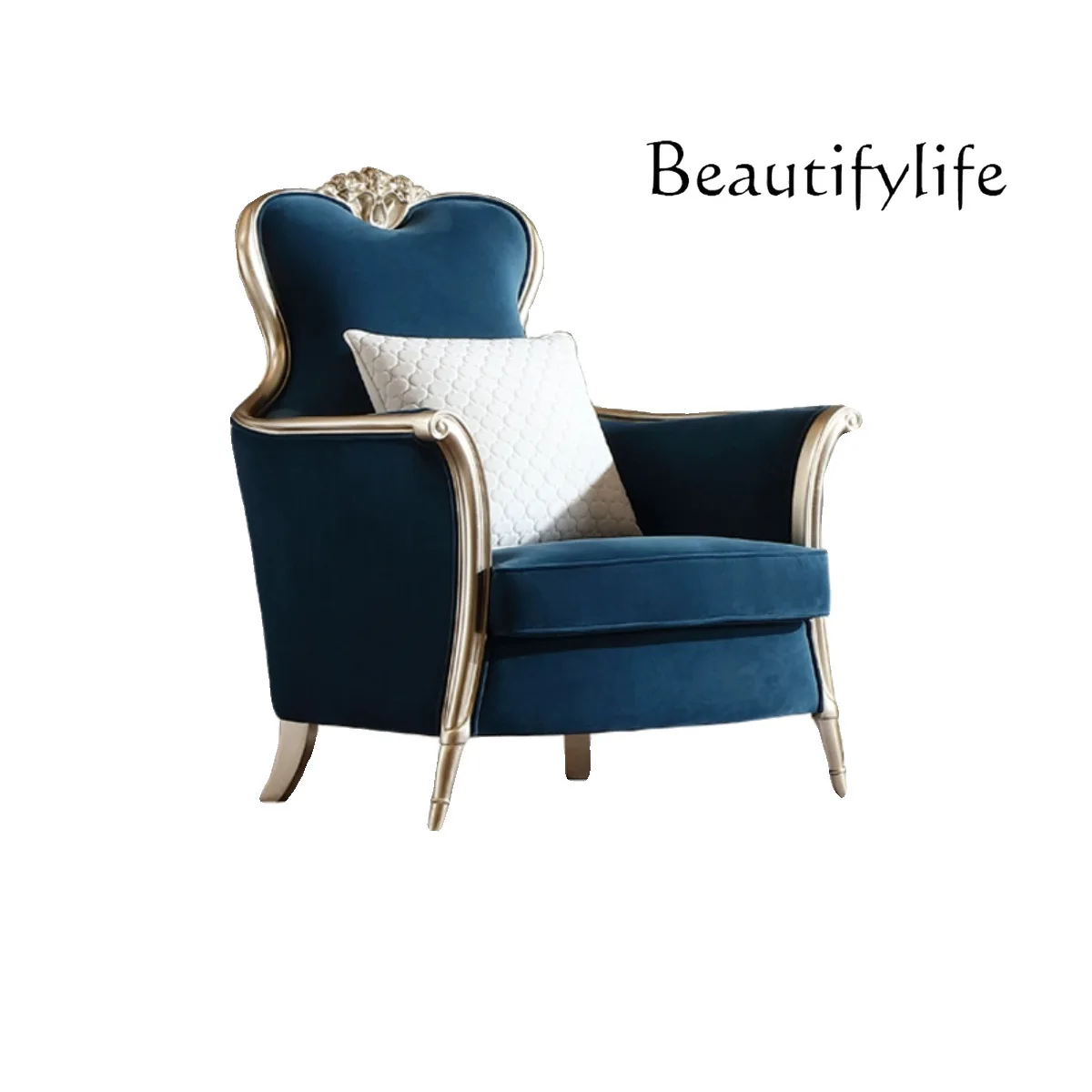 French light luxury court solid wood carving flower fabric sofa chair hotel negotiation chair European leisure chair
French light luxury court solid wood carving flower fabric sofa chair hotel negotiation chair European leisure chair