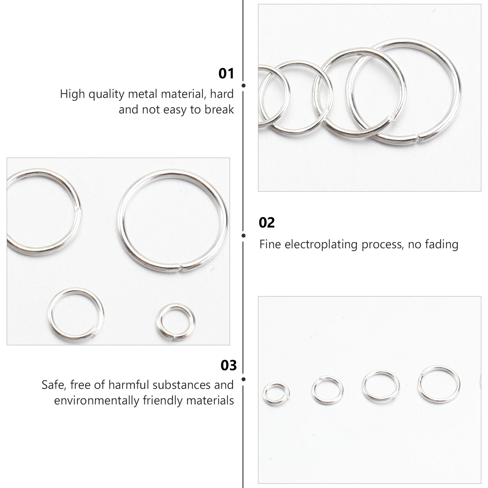 Open Jump Ring Set Diverse Sizes Jewelry Making Accessories Supplies for Necklaces Bracelets Earrings Repair Craft
Open Jump Ring Set Diverse Sizes Jewelry Making Accessories Supplies for Necklaces Bracelets Earrings Repair Craft