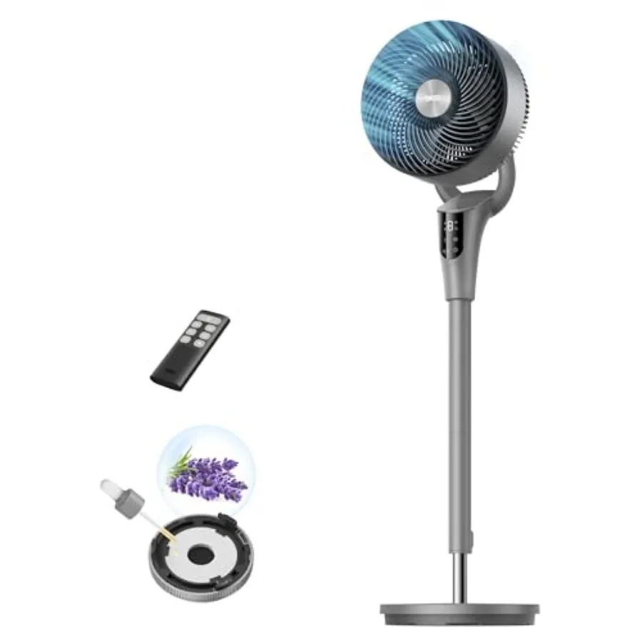 Fan for Bedroom, 2026 Upgraded, 90ft Airflow, 20dB Quiet Fan, 90° Oscillating Standing Fan for Whole Room, DC Motor, 8+H Speeds
Fan for Bedroom, 2026 Upgraded, 90ft Airflow, 20dB Quiet Fan, 90° Oscillating Standing Fan for Whole Room, DC Motor, 8+H Speeds