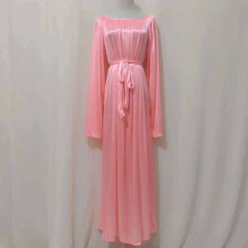 Men Women Sissy Pajamas Silky Touch Glossy Long Dress Women Satin Belt Long Sleeve Pleated Loose Nightgown Dress Sleeping Robe
Men Women Sissy Pajamas Silky Touch Glossy Long Dress Women Satin Belt Long Sleeve Pleated Loose Nightgown Dress Sleeping Robe