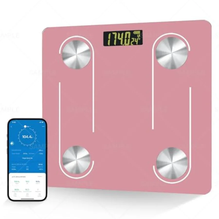 Bathroom scale for home use, ABS plastic, white, LED display and smartphone app connectivity for body fat measurement
Bathroom scale for home use, ABS plastic, white, LED display and smartphone app connectivity for body fat measurement
