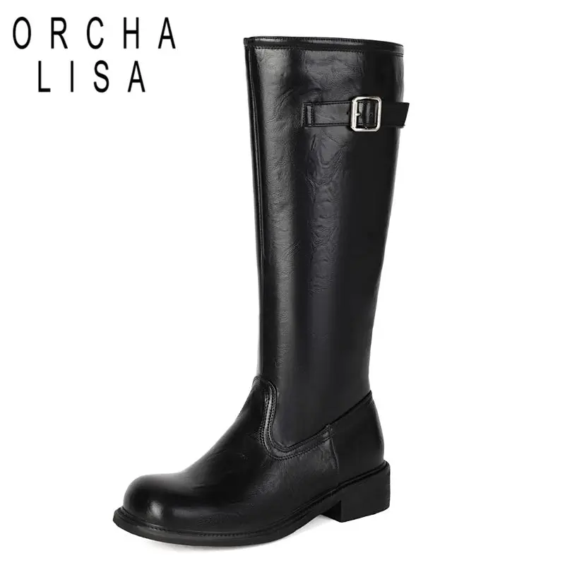 ORCHA LISA Classic Female Knee High Boots Round Toe Thick Heels 3.5cm Zipper Plus Size 44 45 46 47 Retro Daily Motorcycle Bota
ORCHA LISA Classic Female Knee High Boots Round Toe Thick Heels 3.5cm Zipper Plus Size 44 45 46 47 Retro Daily Motorcycle Bota