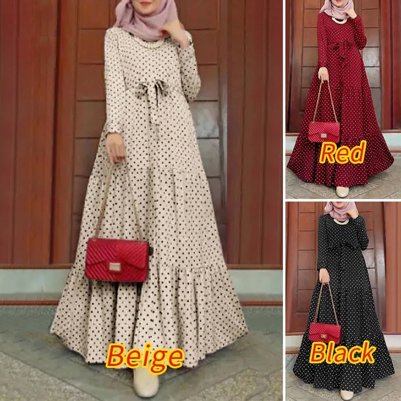 Plus Size Women's Vintage Dress Femme Robe Maxi Dress Mulsim Dubai Turkey Hijab Abaya Sundress Polka Dot Printed Islamic Ramadan
Plus Size Women's Vintage Dress Femme Robe Maxi Dress Mulsim Dubai Turkey Hijab Abaya Sundress Polka Dot Printed Islamic Ramadan