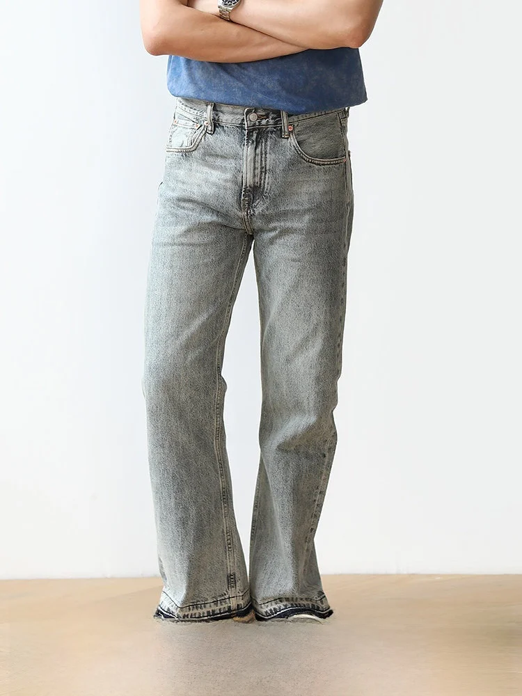Retro Hong Kong Sle Men's Bell Bot Jeans mid Waist Zipper Closure Cotton Denim High Street Worn Waed Red Ear Jeans
Retro Hong Kong Sle Men's Bell Bot Jeans mid Waist Zipper Closure Cotton Denim High Street Worn Waed Red Ear Jeans