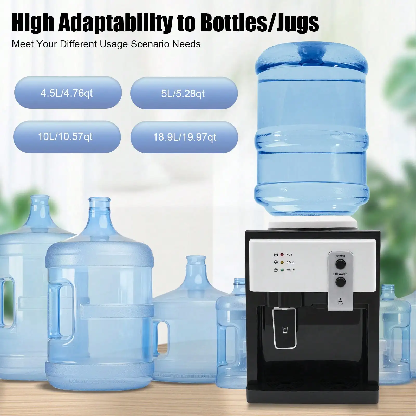 Countertop Hot+Cold Drinking Machine Top Loading Water Cooler Dispenser For Homes, Offices, Student Dormitories, Etc
Countertop Hot+Cold Drinking Machine Top Loading Water Cooler Dispenser For Homes, Offices, Student Dormitories, Etc