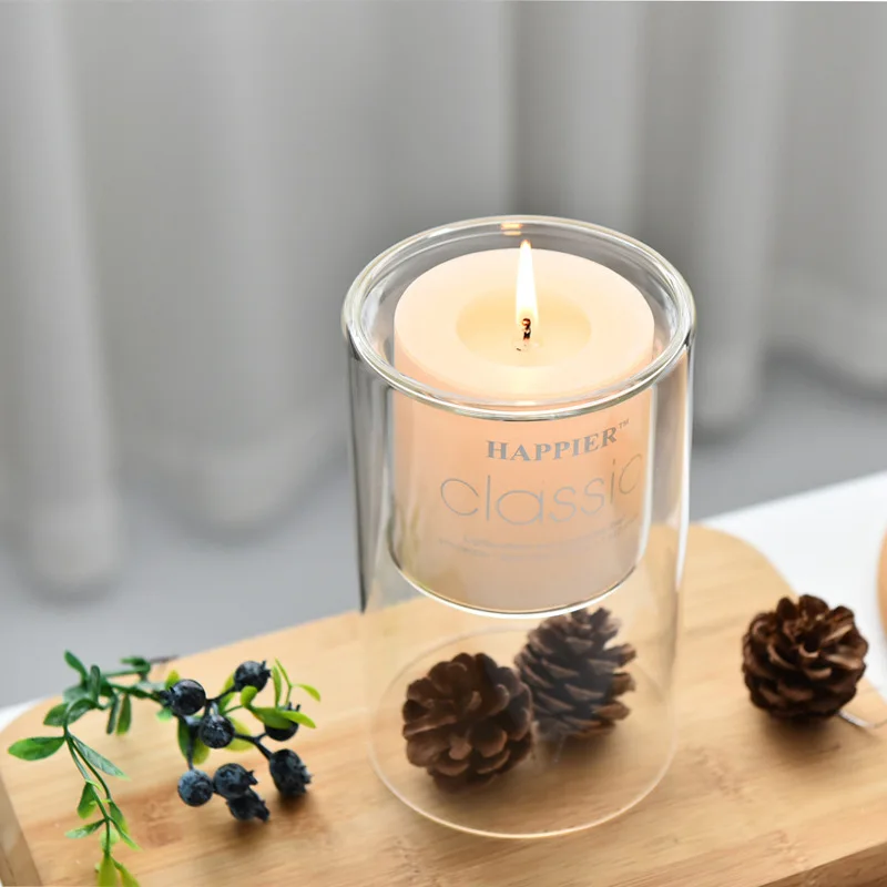 European-style Transparent Glass Candle Holder Double-layer Candle Cup Transparent Vintage Household Glass Candle Holder Dining
European-style Transparent Glass Candle Holder Double-layer Candle Cup Transparent Vintage Household Glass Candle Holder Dining