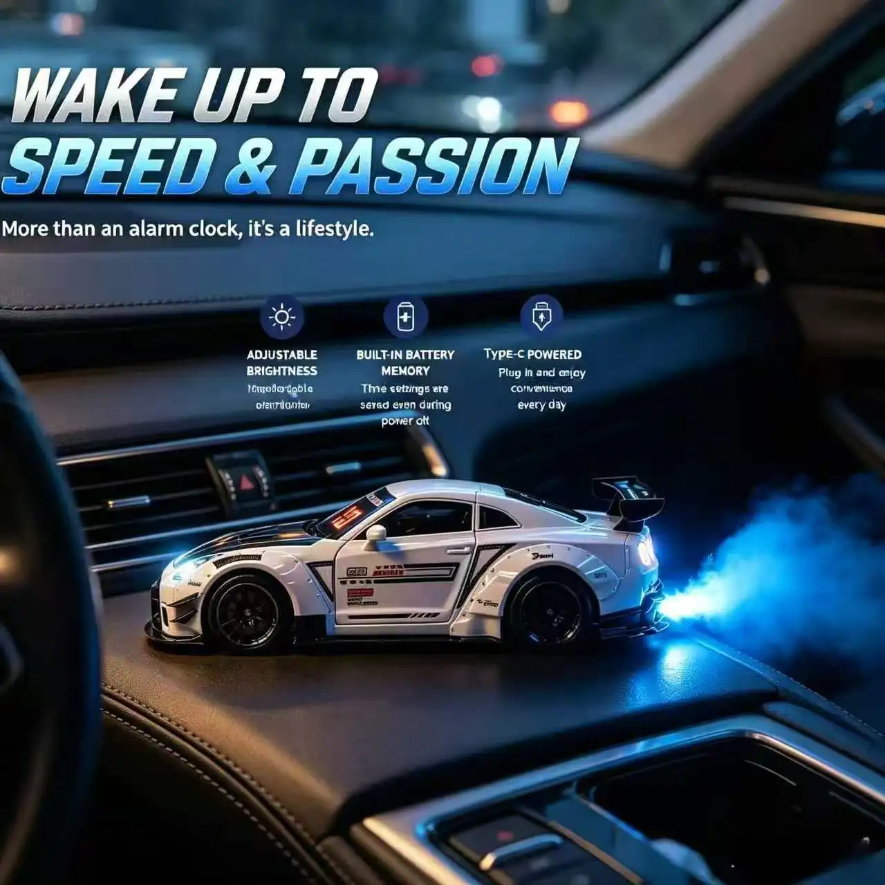 Car alarm clock alloy model accessories automatic spray sound wave light boy car model birthday gift car accessories
Car alarm clock alloy model accessories automatic spray sound wave light boy car model birthday gift car accessories