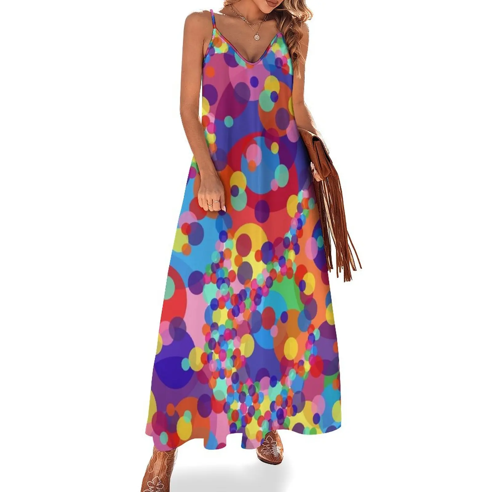 Psychedelic Rainbow Bubble Polka Dots Digital Painting, Single and Repeating Pattern Sleeveless Dress womans clothing Dress
Psychedelic Rainbow Bubble Polka Dots Digital Painting, Single and Repeating Pattern Sleeveless Dress womans clothing Dress