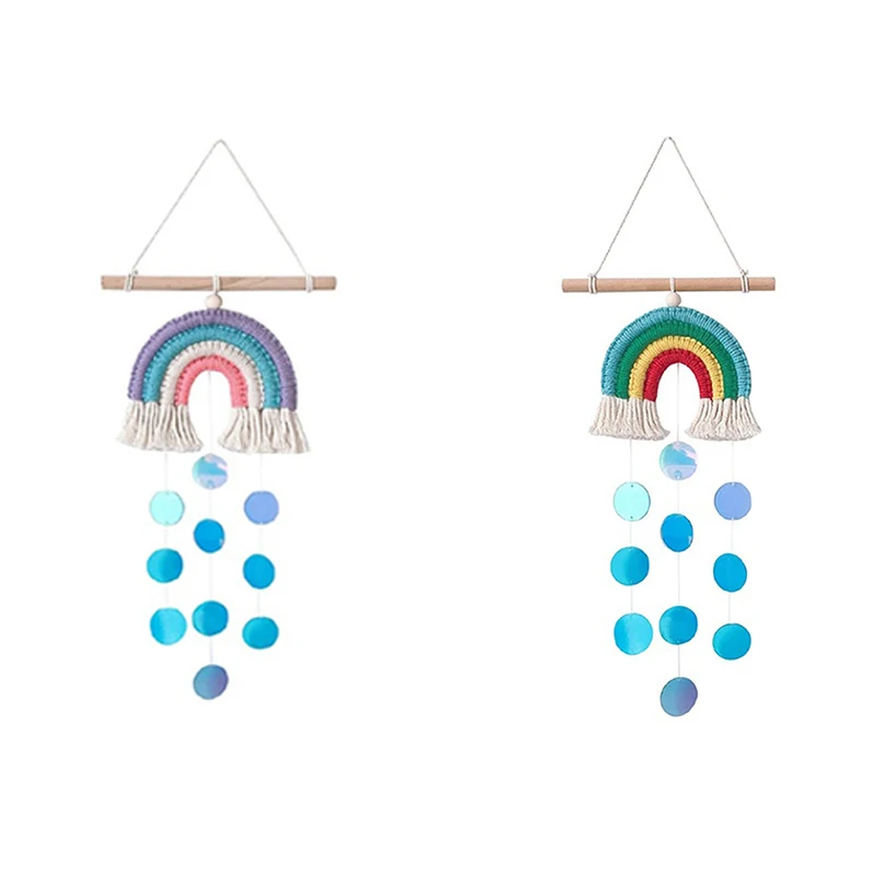 New INS Style Room Decoration Handmade Woven Cotton Rope Rainbow Hanging Decor Wall Hanging Decor With Sequins Photo Props
New INS Style Room Decoration Handmade Woven Cotton Rope Rainbow Hanging Decor Wall Hanging Decor With Sequins Photo Props