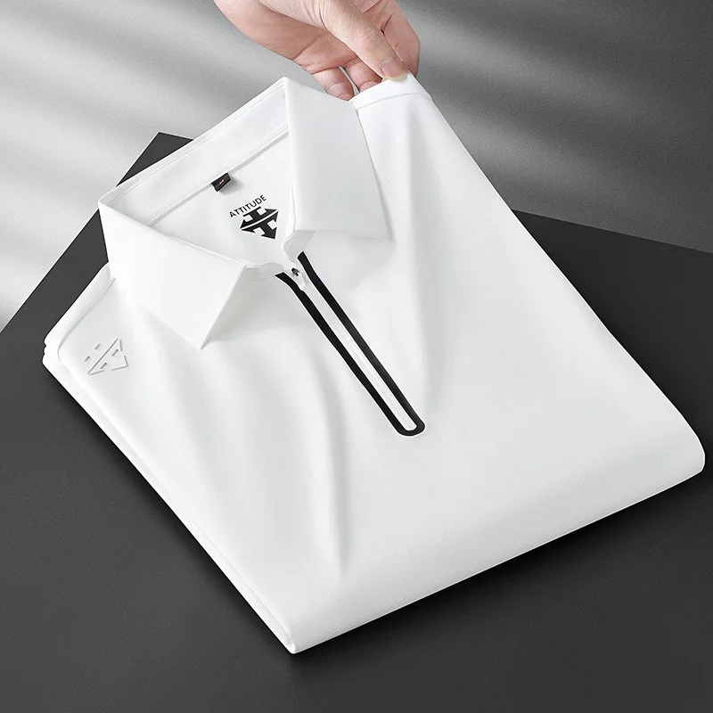 2025 Ice Silk Summer Men's Polo Shirts Luxury Zipper Collar Short Sleeve Solid Color Business and Casual Male Tees
2025 Ice Silk Summer Men's Polo Shirts Luxury Zipper Collar Short Sleeve Solid Color Business and Casual Male Tees