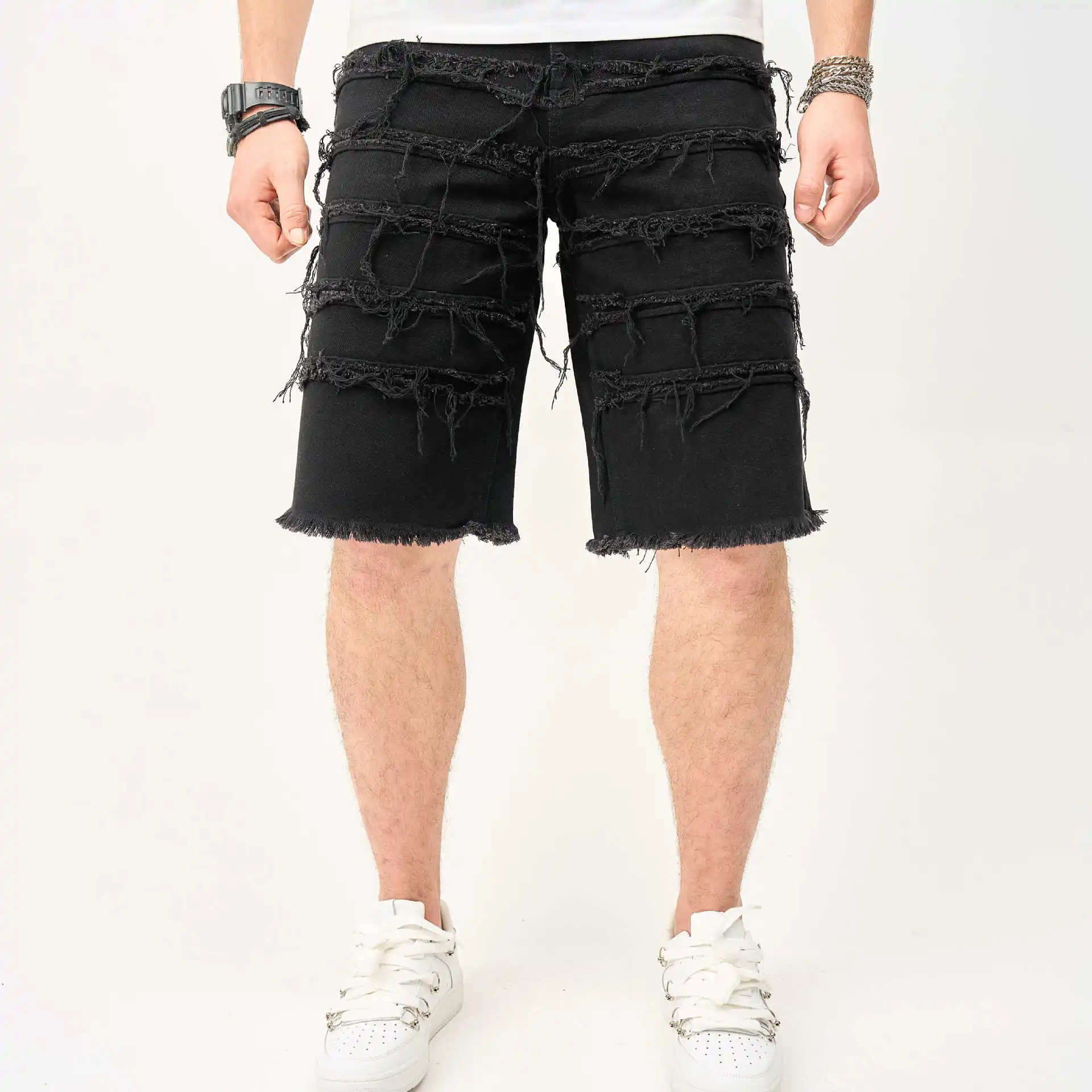 Casual Straight Denim Shorts Men's Loose Fit Jeans Hemming Hip Hop Style Natural Waist Zipper Closure Spring Autumn Wear
Casual Straight Denim Shorts Men's Loose Fit Jeans Hemming Hip Hop Style Natural Waist Zipper Closure Spring Autumn Wear