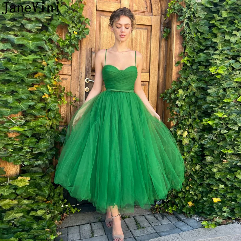 JaneVini Green Tulle Prom Dresses Spaghetti Strap Belt Ankle Length Evening Gown Arabic Gala Dresses Elegant Evening Party Wear
JaneVini Green Tulle Prom Dresses Spaghetti Strap Belt Ankle Length Evening Gown Arabic Gala Dresses Elegant Evening Party Wear