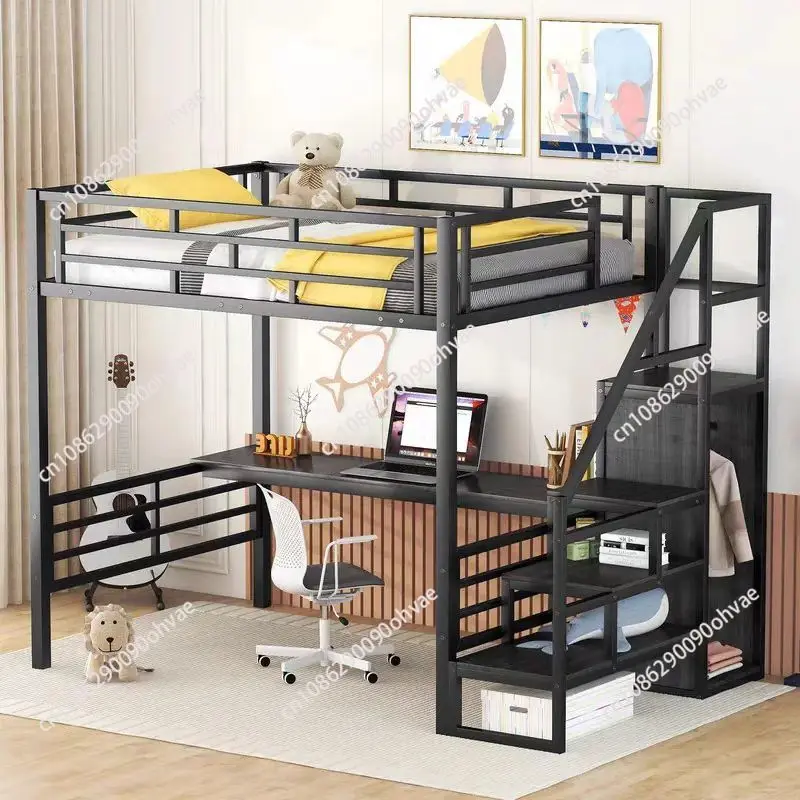 Loft Bed with L Shaped Desk, Wardrobe, Storage Staircase, Heavy Duty Metal Loft Bed Frame W/USB Ports & LED Lights
Loft Bed with L Shaped Desk, Wardrobe, Storage Staircase, Heavy Duty Metal Loft Bed Frame W/USB Ports & LED Lights