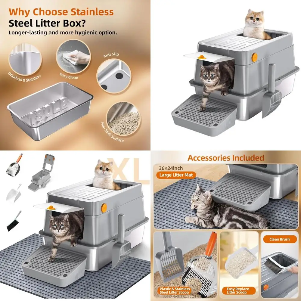 Очень большой закрытый металлический ящик для кошачьего туалета с откидной крышкой, герметичный и контролем запаха, двойной вход, 24×15×16
Очень большой закрытый металлический ящик для кошачьего туалета с откидной крышкой, герметичный и контролем запаха, двойной вход, 24×15×16