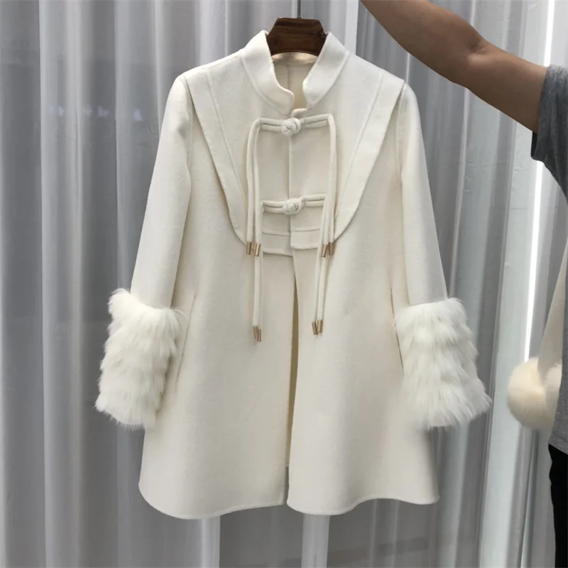 2024 Autumn Winter New Women Luxury High Quality 70% Wool Jacket With Fox Fur Female Chic Cashmere Coat 4 Colors
2024 Autumn Winter New Women Luxury High Quality 70% Wool Jacket With Fox Fur Female Chic Cashmere Coat 4 Colors
