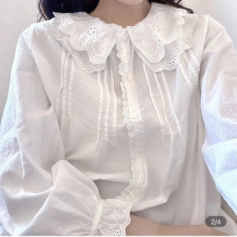 S-3XL Sweet Lolita Shirt JSK Cotton Preppy Style Blouses Cute Peter Pan Collar Lace Ruffle JK Shirts Girls CD Long Sleeve Blusas
S-3XL Sweet Lolita Shirt JSK Cotton Preppy Style Blouses Cute Peter Pan Collar Lace Ruffle JK Shirts Girls CD Long Sleeve Blusas
