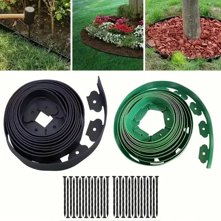 Garden Edging Kit, Durable Plastic Landscape Barrier with Spikes for Grass and Stone Separation, 2 Inch Tall Paving Edge, 16.4Ft
Garden Edging Kit, Durable Plastic Landscape Barrier with Spikes for Grass and Stone Separation, 2 Inch Tall Paving Edge, 16.4Ft