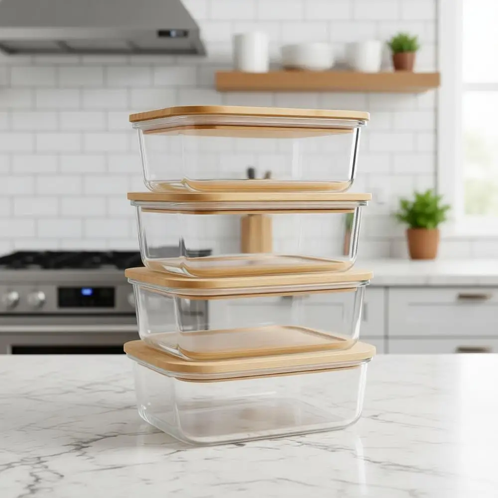 Airtight Leakproof Borosilicate Glass Meal Prep Containers with Bamboo Lids (4-Pack, 36oz) - Eco-Friendly, Oven/Microwave/Freeze
Airtight Leakproof Borosilicate Glass Meal Prep Containers with Bamboo Lids (4-Pack, 36oz) - Eco-Friendly, Oven/Microwave/Freeze