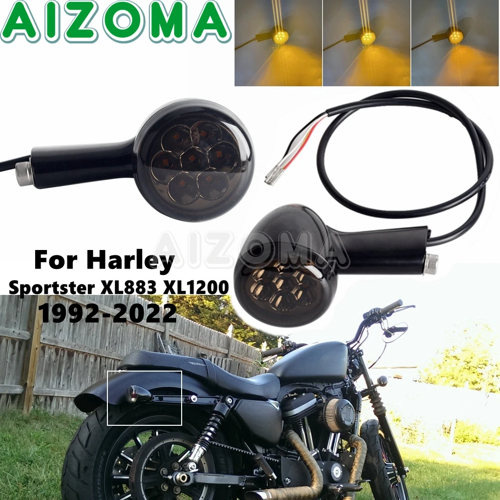 Black Smoke Lens Turn Signals LED Flasher Indicator Lamp For Harley Sportster XL883 XL1200 Rear Running Brake Signal Light 92-22
Black Smoke Lens Turn Signals LED Flasher Indicator Lamp For Harley Sportster XL883 XL1200 Rear Running Brake Signal Light 92-22