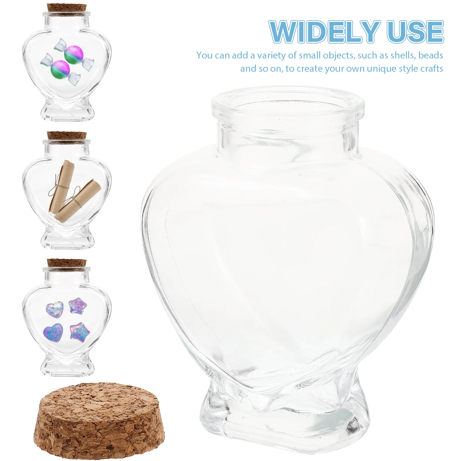 2pcs Wishing Bottle Glass Heart Shape Storage Jar Transparent Drift Bottle For Diy Craft Decorative Gift Empty Container 
2pcs Wishing Bottle Glass Heart Shape Storage Jar Transparent Drift Bottle For Diy Craft Decorative Gift Empty Container