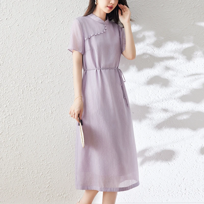 2024 summer new gentle temperament big Miss style Chinese stand collar fairy silk lady short-sleeved dress
2024 summer new gentle temperament big Miss style Chinese stand collar fairy silk lady short-sleeved dress