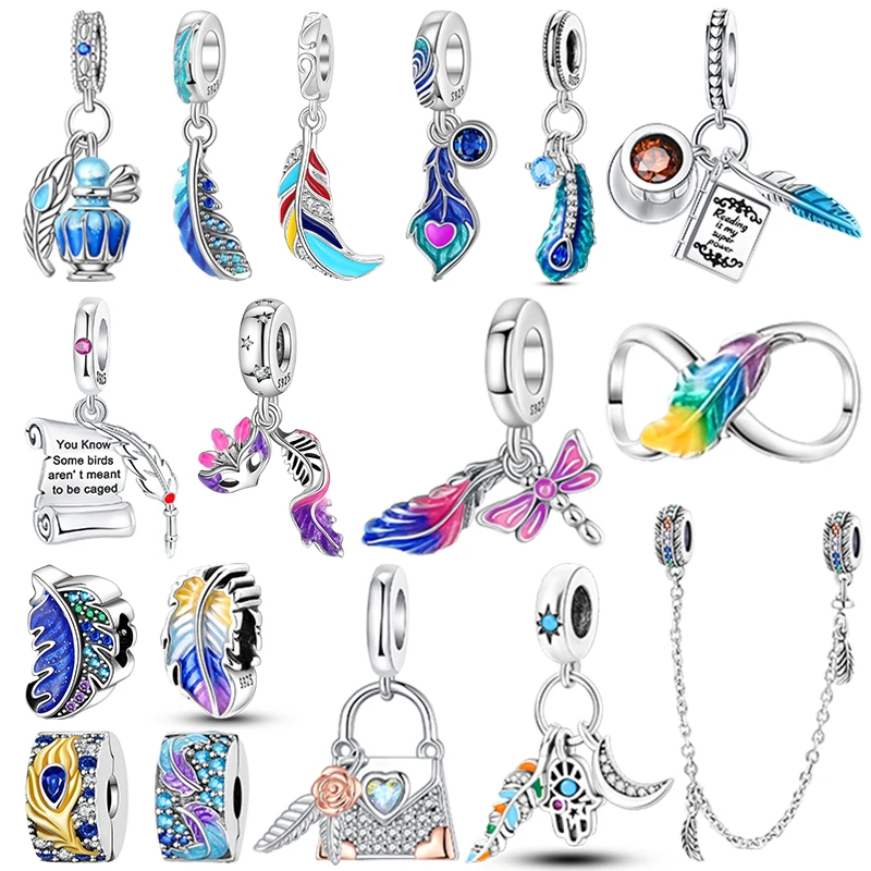 925 Sterling Silver Feather Colored Zircon Mask Beads Charms Pendants for Women Fit 925 Original Bracelets DIY Jewelry
925 Sterling Silver Feather Colored Zircon Mask Beads Charms Pendants for Women Fit 925 Original Bracelets DIY Jewelry