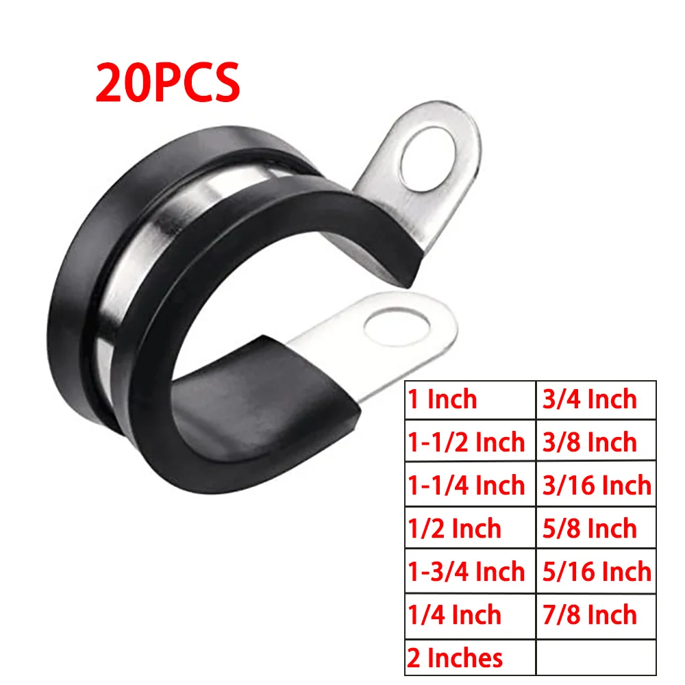 20pcs Various Size Stainless Steel Cable Clamp,Rubber Cushioned Insulated Clamp,Tube Holder for Pipe or Wire Cord Installation
20pcs Various Size Stainless Steel Cable Clamp,Rubber Cushioned Insulated Clamp,Tube Holder for Pipe or Wire Cord Installation