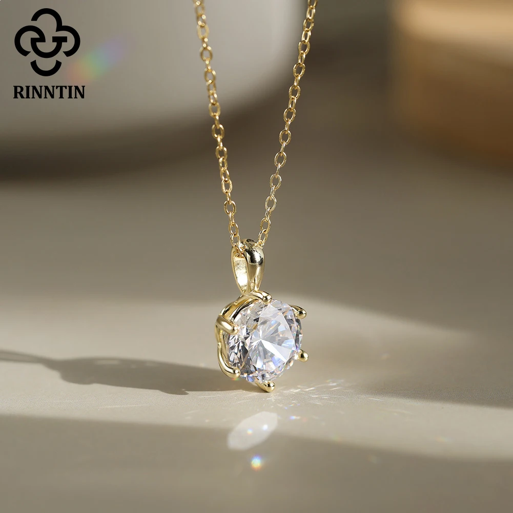 Rinntin 925 Sterling Silver 1-4ct Brilliant Moissanite Necklace Wedding Round Shape Luxury Pendant Party Jewelry Gift SMON04
Rinntin 925 Sterling Silver 1-4ct Brilliant Moissanite Necklace Wedding Round Shape Luxury Pendant Party Jewelry Gift SMON04