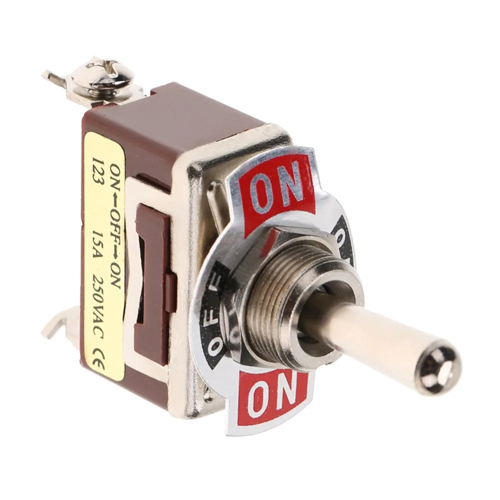 3 Position 3 Pin Momentary Toggle Switch 12mm Reset Type ON-Off-ON Toggle Switch 15A 250V Easy To Mount SPDT Switch
3 Position 3 Pin Momentary Toggle Switch 12mm Reset Type ON-Off-ON Toggle Switch 15A 250V Easy To Mount SPDT Switch