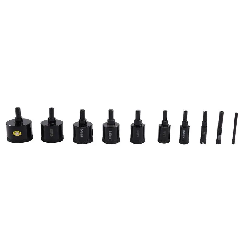 Innovative Diamond Core Drill Bits Set(10 PCS), Brazed Hole Saw For Tile, Granite Marble,And Other Hard Surfaces
Innovative Diamond Core Drill Bits Set(10 PCS), Brazed Hole Saw For Tile, Granite Marble,And Other Hard Surfaces