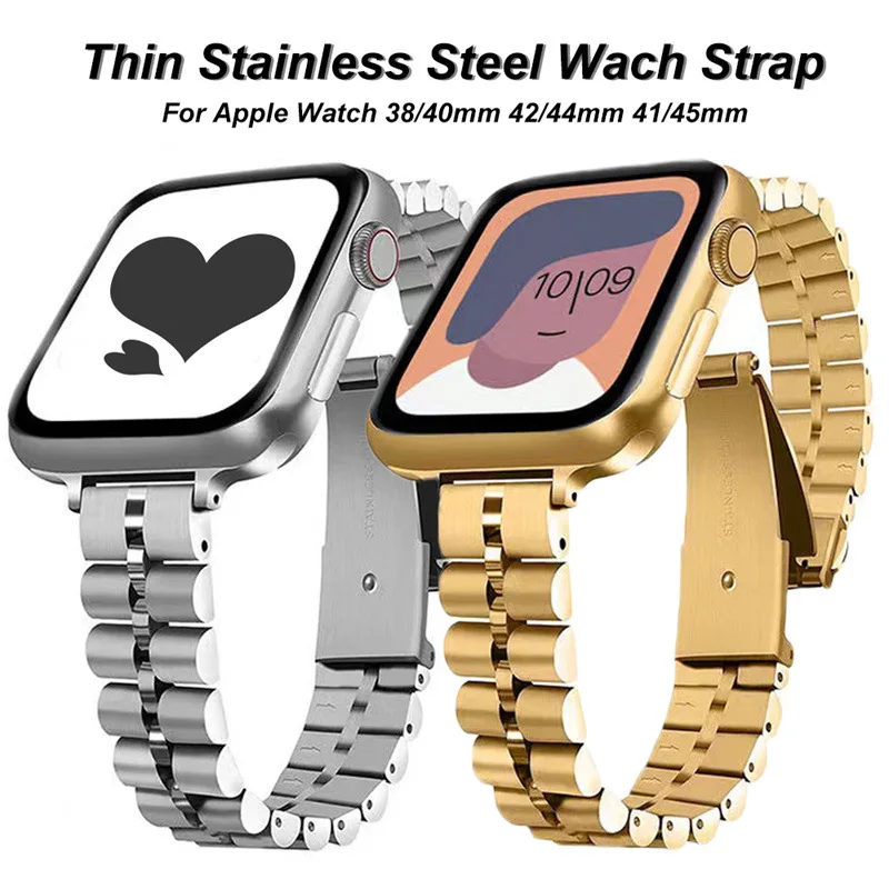Ремешок из нержавеющей стали для Apple Watch, тонкий браслет для iWatch 8 7 6 5, 38 мм 40 мм 41 мм 42 мм 44 мм 45 мм 49 мм
Ремешок из нержавеющей стали для Apple Watch, тонкий браслет для iWatch 8 7 6 5, 38 мм 40 мм 41 мм 42 мм 44 мм 45 мм 49 мм
