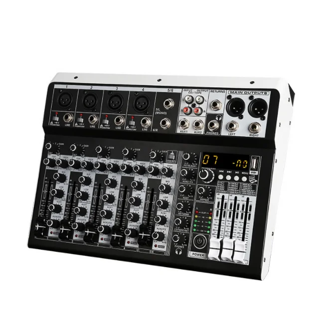 RP-6 Новый 6-канальный цифровой аудиомикшер для записи, DJ-выступлений, сетевых трансляций и караоке
RP-6 Новый 6-канальный цифровой аудиомикшер для записи, DJ-выступлений, сетевых трансляций и караоке