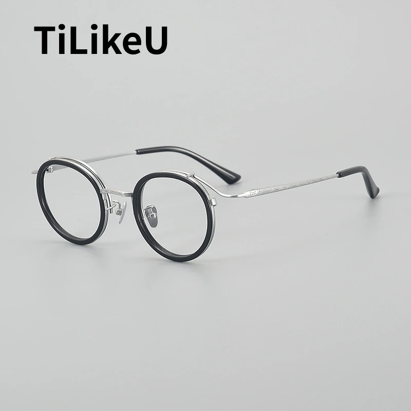 Japanese Designer Round Glasses Frames Vintage Pure Titanium Acetate Men Eyeglasses Carving Design Prescription Glasses Women
Japanese Designer Round Glasses Frames Vintage Pure Titanium Acetate Men Eyeglasses Carving Design Prescription Glasses Women
