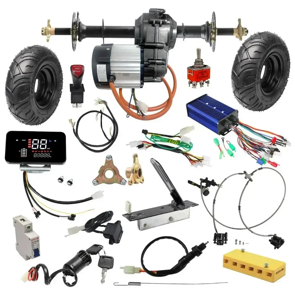 TDPRO 860mm Rear Axle with72V 1500W Differential Motor Kit +2 PCS 13x5.00-6" with Rim for Go-Kart, ATV, Quad, and DIY Vehicles
TDPRO 860mm Rear Axle with72V 1500W Differential Motor Kit +2 PCS 13x5.00-6" with Rim for Go-Kart, ATV, Quad, and DIY Vehicles