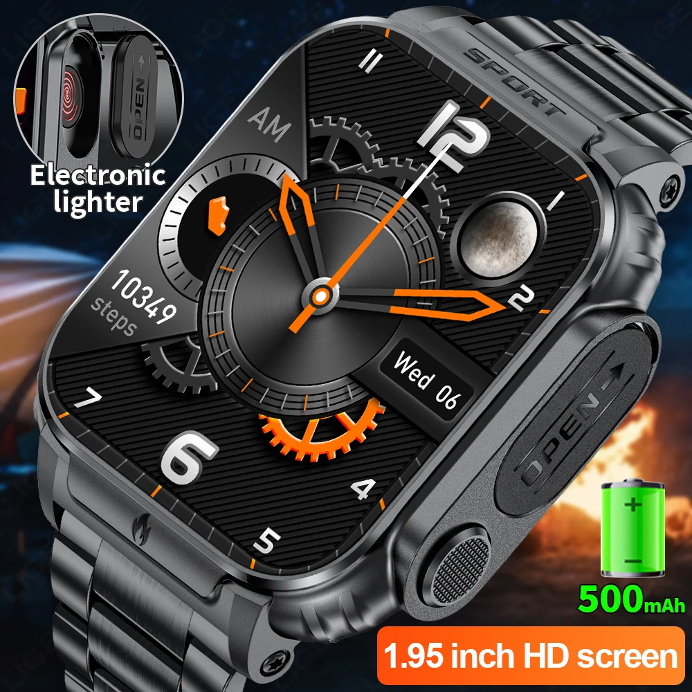LIGE Lighter smartwatch Men Ignition Cigarette Lighting Ignition Outdoor Sport 1.95 Large Screen Heart Rate Blood Oxygen Watches
LIGE Lighter smartwatch Men Ignition Cigarette Lighting Ignition Outdoor Sport 1.95 Large Screen Heart Rate Blood Oxygen Watches