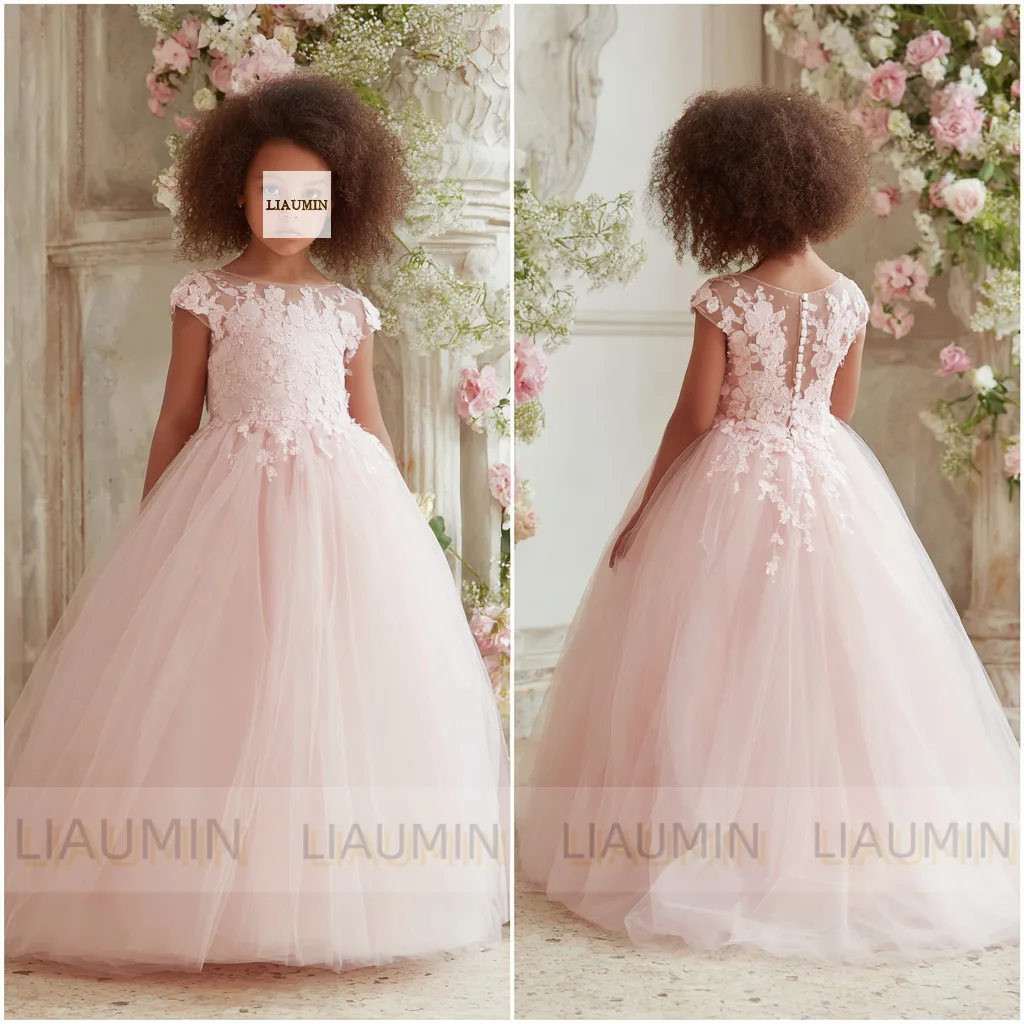 Flower Girl Dresses Tulle Applique Cap Sleeve Pink Wedding Princess First Communion Gown Pageant Kids Skirt Customized W1.1.130
Flower Girl Dresses Tulle Applique Cap Sleeve Pink Wedding Princess First Communion Gown Pageant Kids Skirt Customized W1.1.130