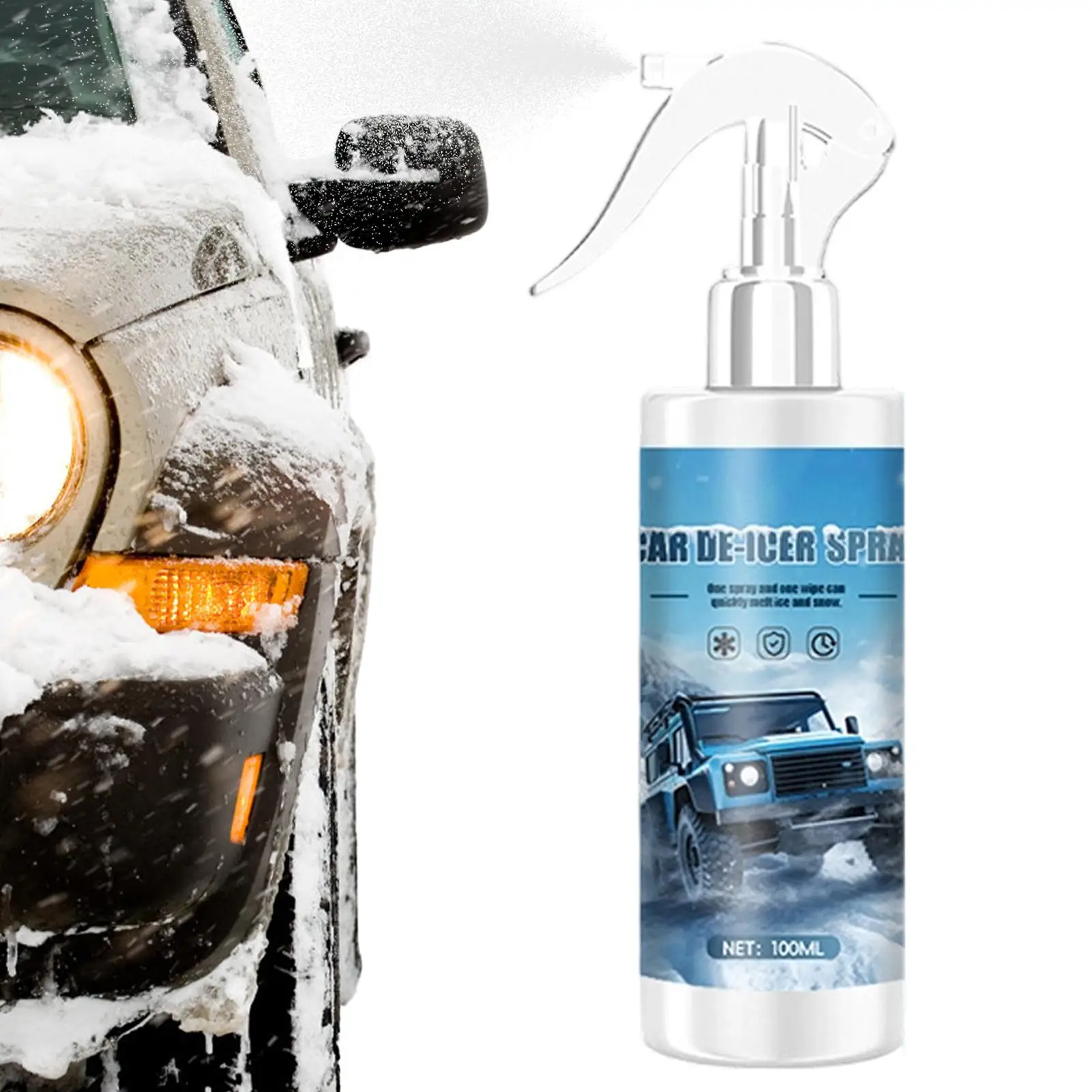 100ml Fast Acting Car Deicer Spray Melts Ice & Frost on Windshield Locks & Lights in Seconds, Winter for Quick Morning Clearance
100ml Fast Acting Car Deicer Spray Melts Ice & Frost on Windshield Locks & Lights in Seconds, Winter for Quick Morning Clearance